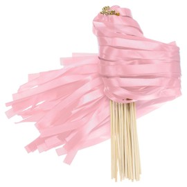 uxcell 30 Pcs Ribbon Sticks Chromatic Silk Ribbon Party Streamers for Wedding Activities, Valentines, Pink