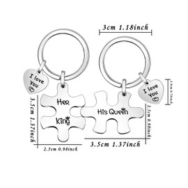 His Queen Her King Couples Keychains Keyrings Gift for Boyfriend Girlfriend Husband Wife Family Jewellery