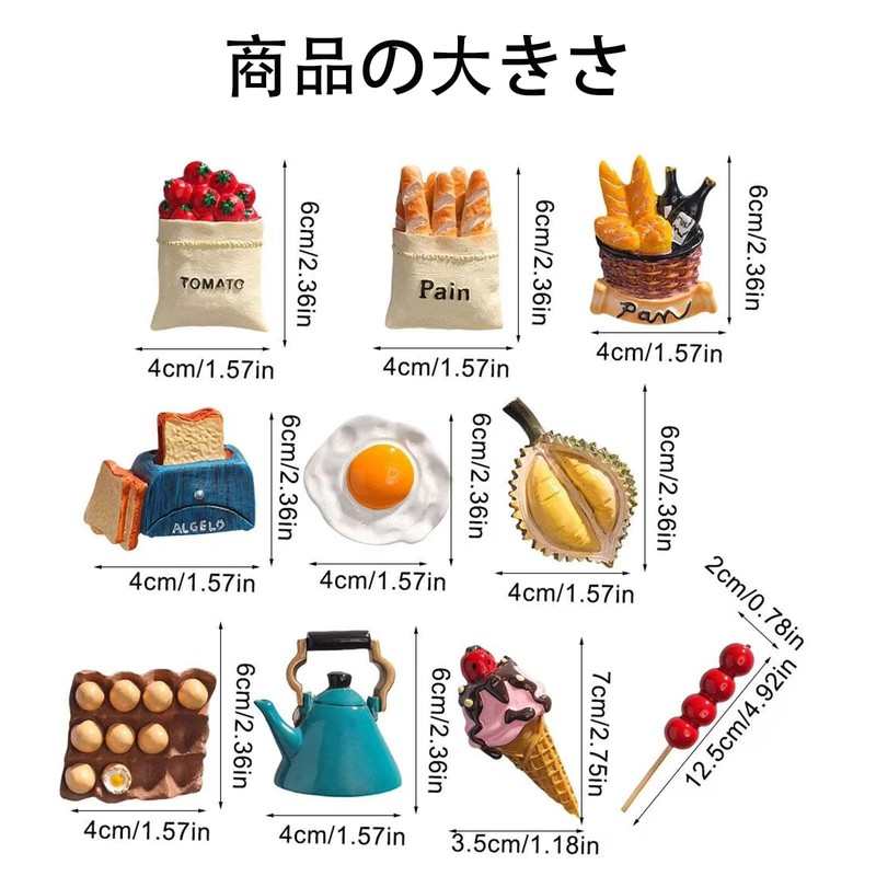 10 Pcs Food Fridge Magnets Cute 3D Magnets for Fridge