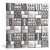 Blujellyfish Metallic Glass Mosaic Tiles Silver Gray 100% Glass Tile