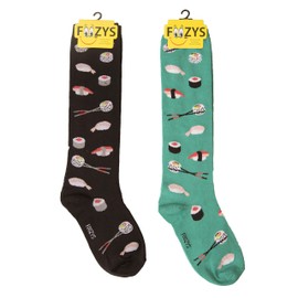 Foozys Womens Novelty Knee High Socks | Sushi Themed Fashion Novelty Socks | 2 Pairs Included