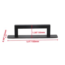 Oedema 2 Pcs Cabinet Door Handles 5.9 Inch Stick on Cabinet Handles Drawer Push Pull Handles for Kitchen Cabinet Drawer,Black