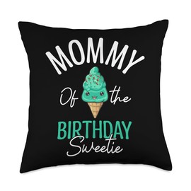 Mint Ice Cream Lover Mom Birthday Decor Choclate Chip Ice Throw Pillow