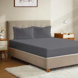 MICROPUFF Standard Pillowcase Set with Matching Twin XL Size Fitted Sheet – Soft, Durable, and Fade-Resistant Bedding - Hotel Luxury Style Sheet Set – Wrinkle Free (Flat Sheet Not Included)