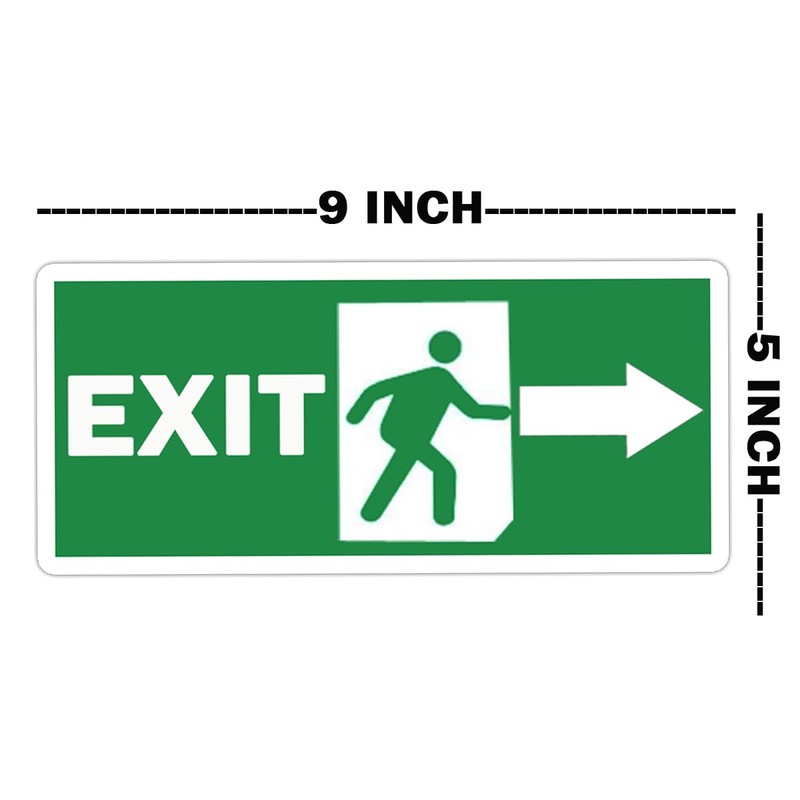 Exit Signs Stickers,9 x 5 Inch Exit Right Arrow Sticker