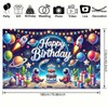 BlissYard Space Happy Birthday Photography Background Astronaut Rocket Backdrop Banner