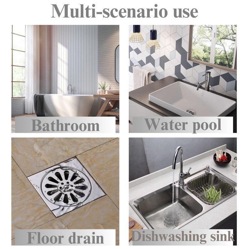 WangCai 20 Pcs Disposable Shower Drain Hair Catcher Mesh Stickers,