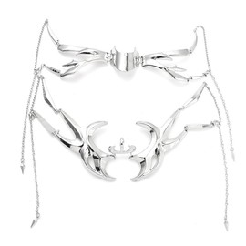 2Pcs Punk Masquerade Mask for Men Women Night Club Party Prom Metal Mask Liquid Irregular Fluid Face Accessories (Silvery, One size)