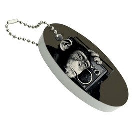 GRAPHICS & MORE Chimp Monkey with Boombox Radio Floating Keychain Oval Foam Fishing Boat Buoy Key Float