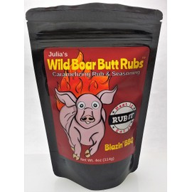 Julia's Wild Boar Caramelizing Butt Rubs, Smokey BBQ 4oz