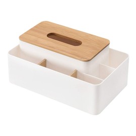 Tissue Box Holders Rectangular Bamboo Cap Tissue Cover Box Dispenser for Home Office Car Tissue Cover