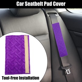 X AUTOHAUX 1 PairCar Seat Belt Protector Pads Shoulder Strap Universal Purple