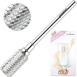 Pana Large Dome Top Barrel Nail Carbide Bit 3/32" Shank Size for Manicure, Dremel, Buffing Nails (C - COARSE, SILVER)