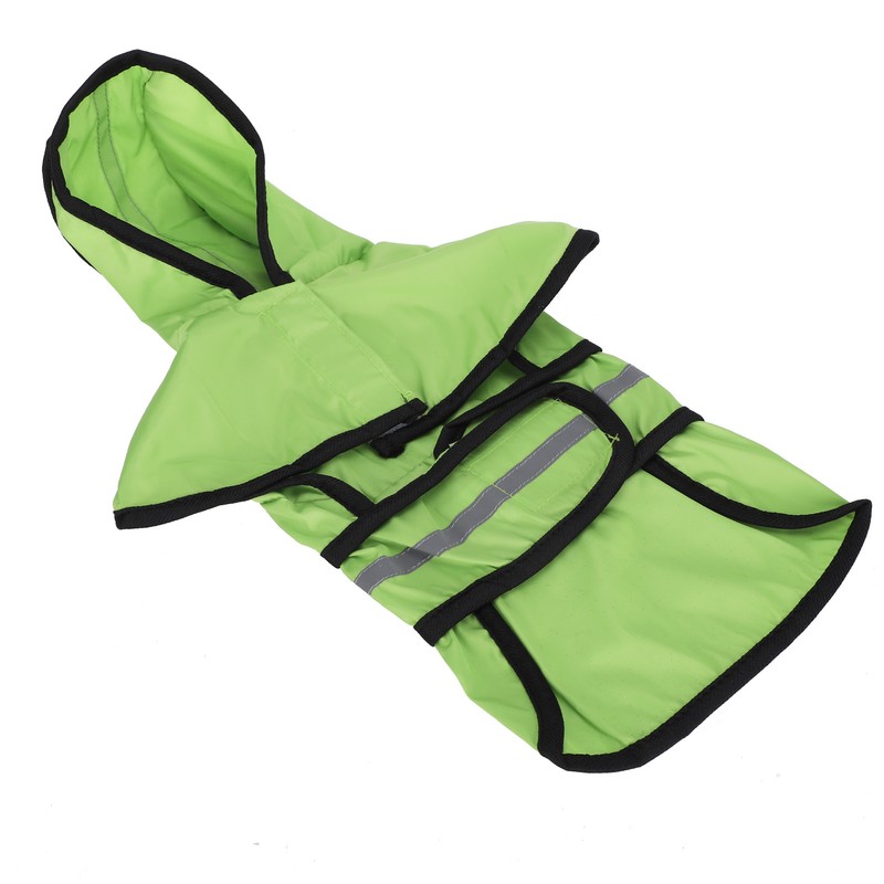 Dog Raincoat Polyester Pet Rain Cape Jacket Reflective Stripe Waterproof