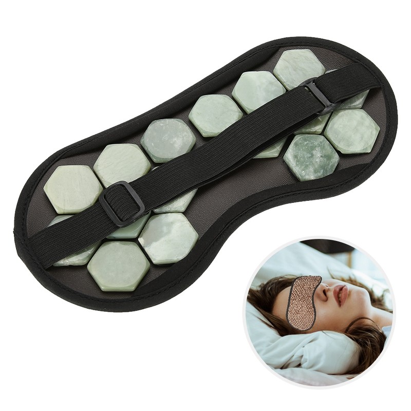 Natural Jade Stone Germanium Eye Mask Magnet Therapy Sleeping Eyeshade