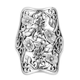 AeraVida Vintage Vine Filigree Thumb Ring | Antique 925 Sterling Silver Statement Ring | 27x29mm Intricate Filigree Design, Size 6 Elegant Silver Jewelry
