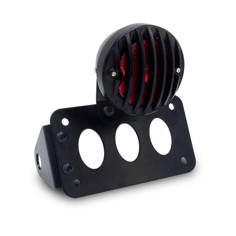 Grill Side Mount Motorcycle Tail Light License Plate Bracket for