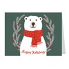 Canopy Street Smiling Polar Bear Holiday Card Pack / 25