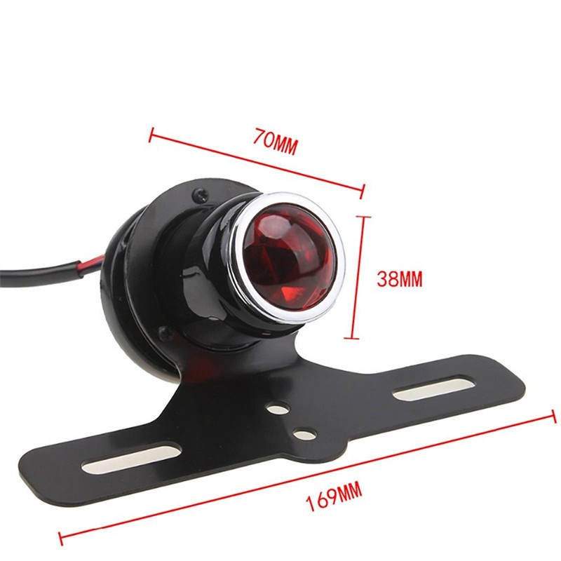 TASWK 1" Round Motorcycle Brake Tail Light for Yamaha Suzuki