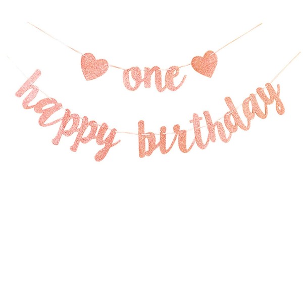 bng-bng Baby Girls 1st Birthday Banner Decoration One Year Birthday