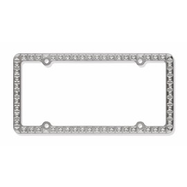 n/a Clear Diamond Bling Crystals Chrome Metal License Plate Tag Frame