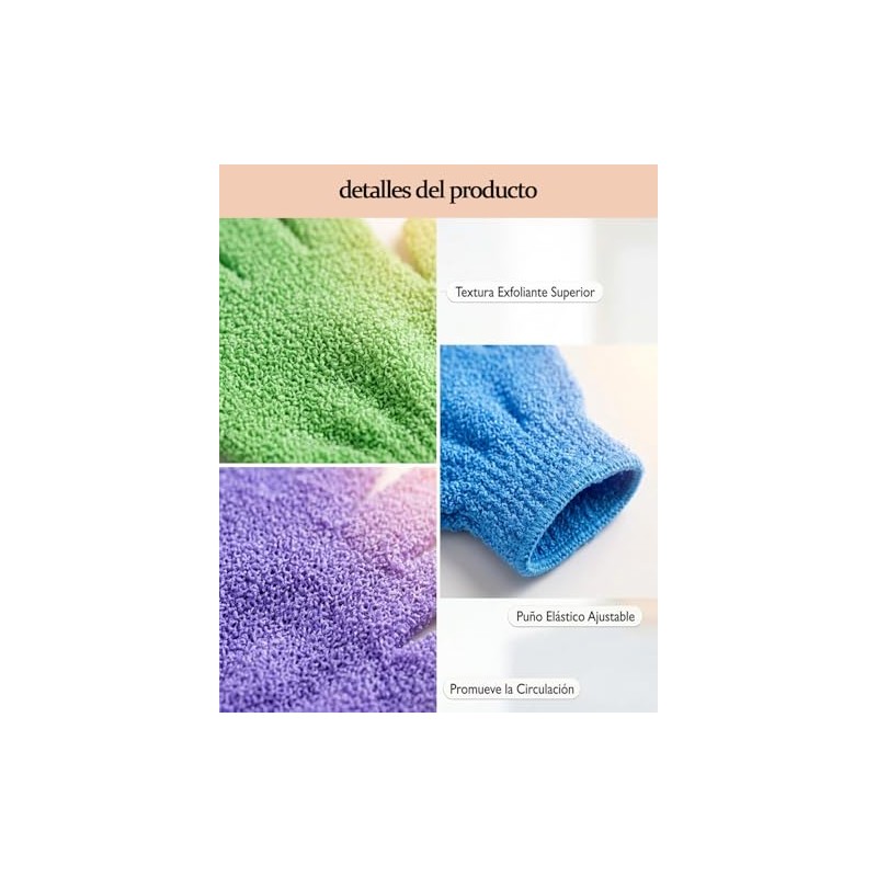 Piezas Guante Exfoliante Corporal Guantes Exfoliantes Ducha Cuidado Piel Material