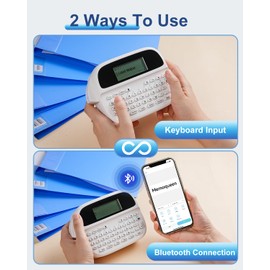 Memoqueen Label Maker, M950 Rechargeable Label Maker Machine, Bluetooth QWERTY Keyboard Labeler, Multiple Symbol Icon Style Templates, Compatible with Android, iOS, Widely for Office, Home, School