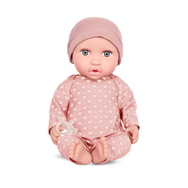 Babi Baby Doll with Clothes in Pink and Dummy - Soft 36 cm Doll with Light Skin Tone and Blue Eyes - Toy from 2 Years