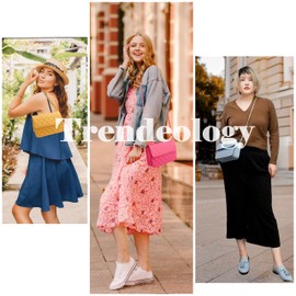 Juego de bolso cruzado de cuero vegano y minimalista con solapa, Estilo de solapa minimalista - Azul