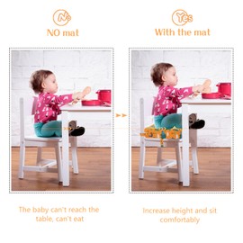 Toddler Booster Seat for Dining Chair, Stronger Support Non-Slip Bottom Double Safe Straps Booster Seat Dining Toddler, Portable Travel Increasing Cushion (Orange)