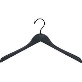 Matte Black Finish Wood Top Hanger with Black Hardware in 17" Length X 1/2" Thick, Box of 100