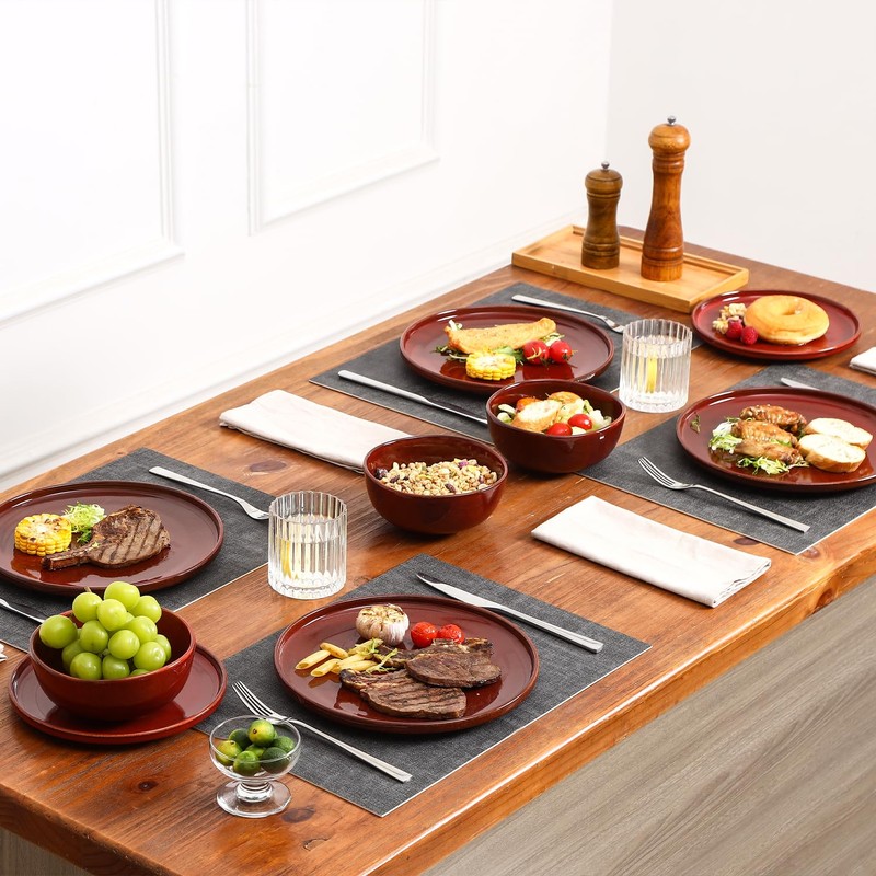 Vicrays Ceramic 12 Pieces Dinnerware Set - Dinner Plates Salad