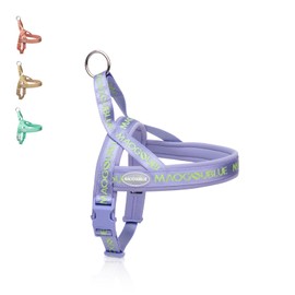 Maogoublue Escape-Proof Dog Harness with No-Choke Comfortable Lycra Fabric Vest and Quick-Release Buckle Easy Control Handle for Puppy Dogs, Easy for Training Walking (Purple, XS)