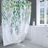 LIVETTY Floral Shower Curtain 180×180cm with 12 Hooks Plant Bathroom