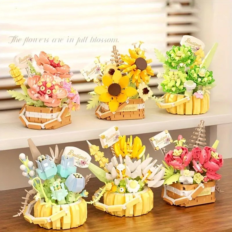 MMSZHL Bloques de Construcción de Ramo de Flores, 524 Pcs