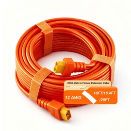 XT60 Extension Cable 10FT/16.4FT/25FT 12AWG XT60 with Male to Female Connector for Portable Power Station Solar Panel Solar Generator RC Battery (10FT)