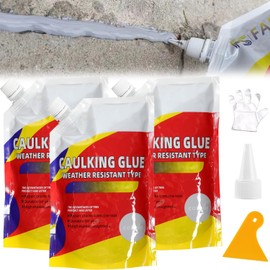 3 Pcs Slab Concrete Crack Waterproof Repair Sealant, Concrete Crack Waterproof Repair Sealant, Caulking Glue Weather Resistant Type, Quick-Drying Sealing Adhesive(500ml x 3Pcs)