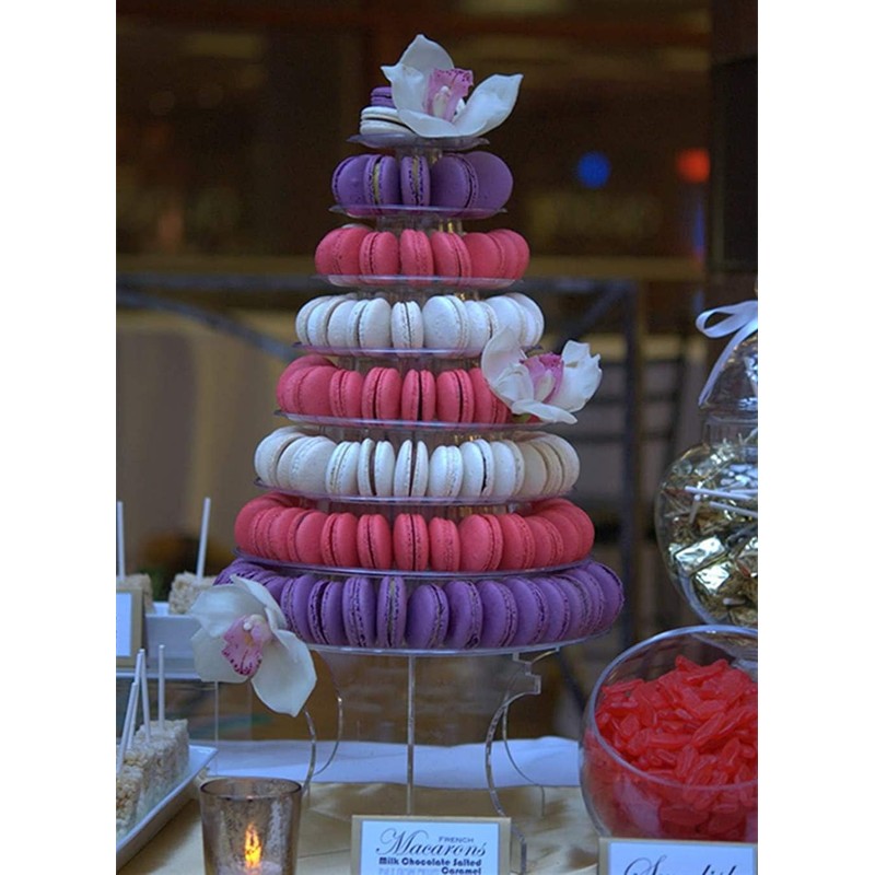 10 Tier Round Macaron Tower Stand Adjust Tiers Level Dia