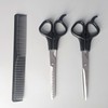 Self-Haircut Kit: Professional Straight Scissors, Thinning Shears, and Cutting Comb 3-Piece Set 4ea