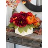 DILATATA Fall Decor Autumn Harvest Pumpkins Centerpiece - Artificial Peony