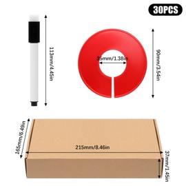 Sxutop Pack of 30 Round Clothes Hangers Dividers Clothes Rack Size Dividers Plastic Size Finder Clothes Rack for Wardrobe Classification, Clothing Stores, 10 Colours