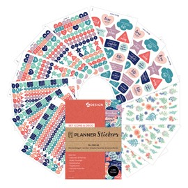 AVERY Zweckform Icons & Deko Planner Sticker 1,356 Stickers (Bullet Journal Sticker, Made in Germany, for Calendar, Bullet Journal, Diary, Family Planner, Bullet Journal Accessories, Inscribed) 51061