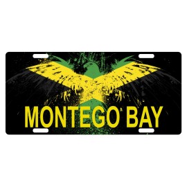 Fast Service Designs Jamaica Flag License Plate Jamaican Eagle Emblem Montego Bay