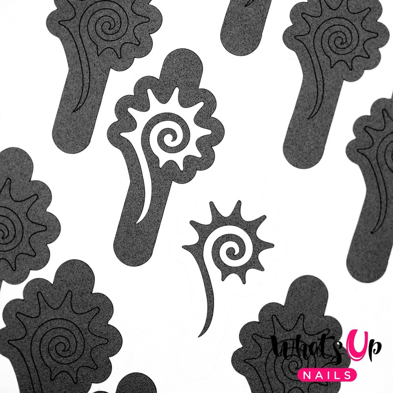 Whats Up Nails - Tribal Sun Vinyl Stencils for Nail