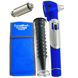 Cynamed Mini Otoscope Set-Pocket Size, Fiber Optic Otoscope Diagnostic Ear Care Tool-Pocket Otoscope (Blue)