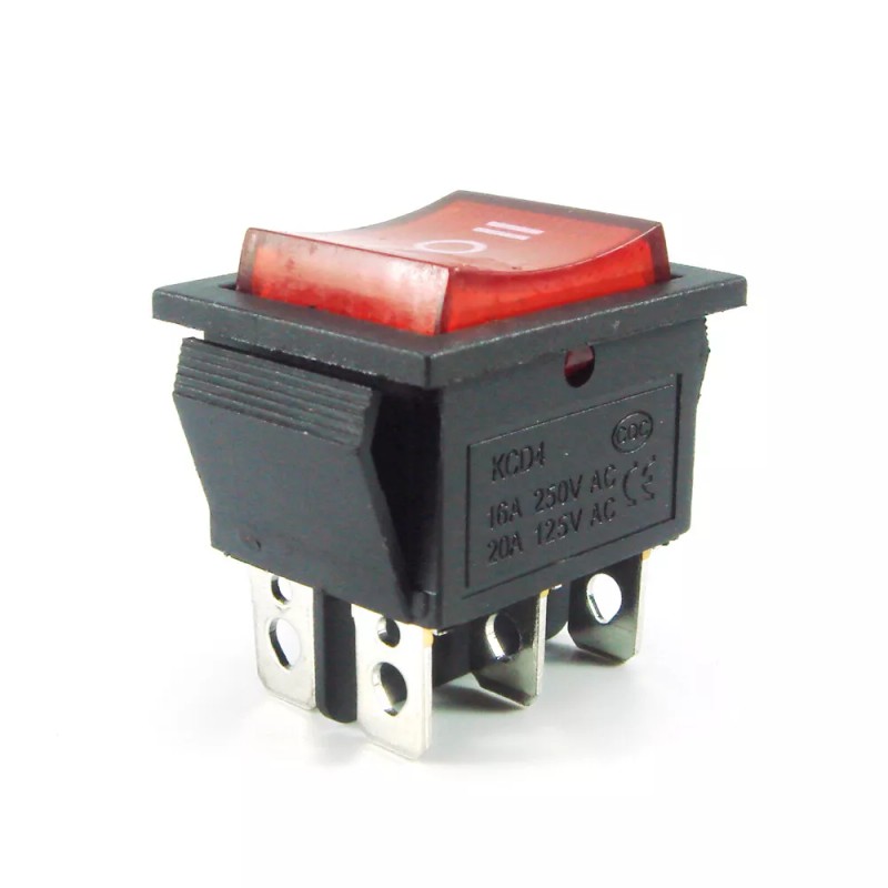 Unbranded/Generic 2 Red Rocker Switch LED Backlight ON/OFF/ON 3-Position DPDT