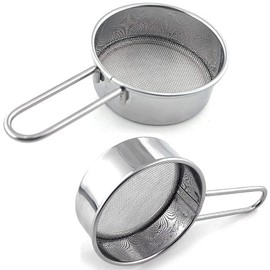 Dadamong 2-Pack Mini Flour Sifter for Baking, Flour or Powdered Sugar Shaker Duster with Handle, Stainless Steel Baking Tools Dusting Flour Sieve for Sugar, Flour, Powder and Spices