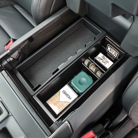 HGWEI Center Console Organizer Compatible with Ford F150 2021-2023 and 2022 2023 F150 Lightning Interior Accessories, Middle Armrest Storage Tray Coin Holder Insert (Full Console w/Bucket Seats ONLY)