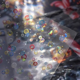 Water Bubble Nail Stickers Water Bubble Nail Art Stickers 1PCS Shiny Shell Light Summer Beach Dreamy Bubble 5D Embossed Nail Decals Self-Adhesive Nails Supply for Women DIY Nail Art Decorations