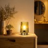 MJ PREMIER Cordless Lamps Rechargeable Glass Table Lamp Portable Dimmable